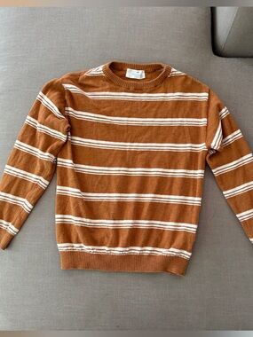 H&M Rust Orange Knit Crew Sweater